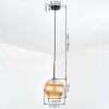 Koyoto Lampadario a sospensione, Lampada a sfera, Lampada a sospensione Ambrato, 1-Luce