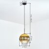 Koyoto Lampadario a sospensione, Lampada a sfera, Lampada a sospensione Oro, Chiaro, 1-Luce