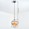 Koyoto Lampadario a sospensione, Lampada a sfera, Lampada a sospensione Ambrato, 1-Luce