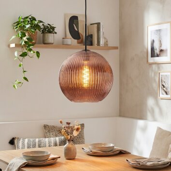 Koyoto Lampadario a sospensione, Lampada a sfera, Lampada a sospensione Ramato, 1-Luce