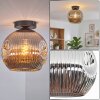 Ripoll Plafoniera, Lampada a sfera Cromo, Grigio fumo, 1-Luce