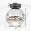 Ripoll Plafoniera, Lampada a sfera Cromo, Chiaro, Grigio fumo, 1-Luce