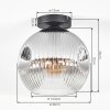 Ripoll Plafoniera, Lampada a sfera Chiaro, Grigio fumo, 1-Luce
