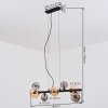 Chehalis Lampadario a sospensione, Lampada a sfera, Lampada a sospensione Ambrato, Grigio fumo, 8-Luci