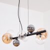 Chehalis Lampadario a sospensione, Lampada a sfera, Lampada a sospensione Ambrato, Chiaro, Grigio fumo, 8-Luci