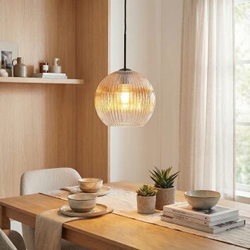 Koyoto Lampadario a sospensione, Lampada a sfera, Lampada a sospensione Ambrato, Chiaro, 1-Luce