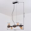 Chehalis Lampadario a sospensione, Lampada a sfera, Lampada a sospensione Ambrato, Grigio fumo, 8-Luci