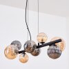 Chehalis Lampadario a sospensione, Lampada a sfera, Lampada a sospensione Ambrato, Grigio fumo, 8-Luci
