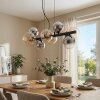 Chehalis Lampadario a sospensione, Lampada a sfera, Lampada a sospensione Ambrato, Chiaro, Grigio fumo, 8-Luci