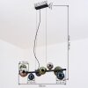 Chehalis Lampadario a sospensione, Lampada a sfera, Lampada a sospensione Blu, Cromo, Verde, Grigio fumo, 8-Luci