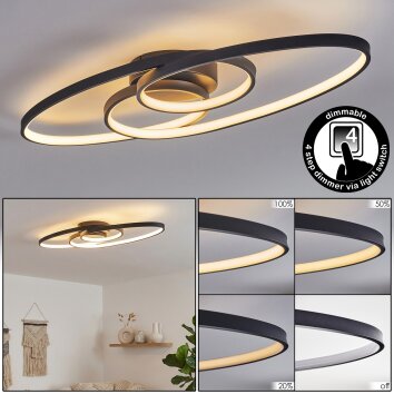 Lunik Plafoniera LED Nero, 1-Luce