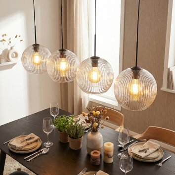 Koyoto Lampadario a sospensione, Lampada a sfera, Lampada a sospensione Chiaro, 4-Luci