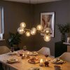 Chehalis Lampadario a sospensione, Lampada a sfera, Lampada a sospensione Ambrato, Chiaro, Grigio fumo, 8-Luci