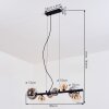 Chehalis Lampadario a sospensione, Lampada a sfera, Lampada a sospensione Ambrato, Chiaro, Grigio fumo, 8-Luci