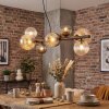 Chehalis Lampadario a sospensione, Lampada a sfera, Lampada a sospensione Ambrato, Chiaro, Grigio fumo, 8-Luci