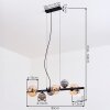 Chehalis Lampadario a sospensione, Lampada a sfera, Lampada a sospensione Ambrato, Chiaro, Grigio fumo, 8-Luci