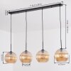 Koyoto Lampadario a sospensione, Lampada a sfera, Lampada a sospensione Ambrato, 4-Luci