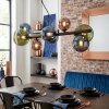 Chehalis Lampadario a sospensione, Lampada a sfera, Lampada a sospensione Blu, Verde, Ramato, 8-Luci