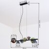 Chehalis Lampadario a sospensione, Lampada a sfera, Lampada a sospensione Blu, Cromo, Verde, Chiaro, Grigio fumo, 8-Luci
