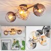 Koyoto Plafoniera, Lampada a sfera Ambrato, Chiaro, Grigio fumo, 4-Luci