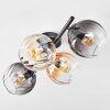 Koyoto Plafoniera, Lampada a sfera Ambrato, Chiaro, Grigio fumo, 4-Luci