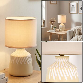 Mirvel Lampada da tavolo Crema, Bianco, 1-Luce