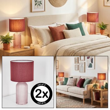 Fonil Lampada da tavolo Fucsia, Trasparente, chiaro, 1-Luce