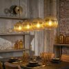 Koyoto Lampadario a sospensione, Lampada a sfera, Lampada a sospensione Oro, Chiaro, 4-Luci