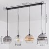 Koyoto Lampadario a sospensione, Lampada a sfera, Lampada a sospensione Ambrato, Chiaro, Grigio fumo, 4-Luci