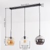 Koyoto Lampadario a sospensione, Lampada a sfera, Lampada a sospensione Ambrato, Chiaro, Grigio fumo, 3-Luci