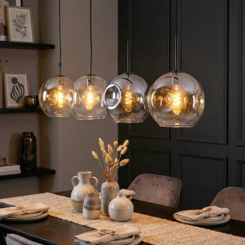 Ripoll Lampadario a sospensione, Lampada a sfera, Lampada a sospensione Ambrato, Chiaro, Grigio fumo, 4-Luci