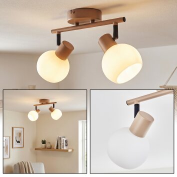 Lumox Plafoniera, Faretto da soffitto Beige, Nero, 2-Luci