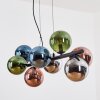 Gastor Lampadario a sospensione, Lampada a sfera, Lampada a sospensione Blu, Cromo, Verde, Ramato, Grigio fumo, 8-Luci
