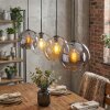 Koyoto Lampadario a sospensione, Lampada a sfera, Lampada a sospensione Ambrato, Cromo, Chiaro, Grigio fumo, 4-Luci