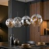 Ripoll Lampadario a sospensione, Lampada a sfera, Lampada a sospensione Ambrato, Chiaro, Grigio fumo, 4-Luci