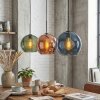 Koyoto Lampadario a sospensione, Lampada a sfera, Lampada a sospensione Blu, Verde, Ramato, 3-Luci