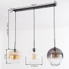 Koyoto Lampadario a sospensione, Lampada a sfera, Lampada a sospensione 30 cm Ambrato, Chiaro, Grigio fumo, 3-Luci