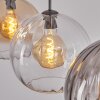 Koyoto Lampadario a sospensione, Lampada a sfera, Lampada a sospensione 30 cm Ambrato, Chiaro, Grigio fumo, 3-Luci