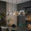 Koyoto Lampadario a sospensione, Lampada a sfera, Lampada a sospensione Ambrato, Chiaro, Grigio fumo, 4-Luci