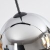 Koyoto Lampadario a sospensione, Lampada a sfera, Lampada a sospensione Ambrato, Cromo, Grigio fumo, 4-Luci