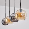 Koyoto Lampadario a sospensione, Lampada a sfera, Lampada a sospensione Ambrato, Cromo, Grigio fumo, 4-Luci