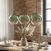 Koyoto Lampadario a sospensione, Lampada a sfera, Lampada a sospensione Verde, Chiaro, 3-Luci