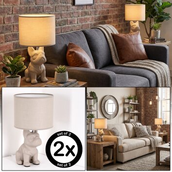 Harol Lampada da tavolo Cromo, Sabbia, 1-Luce