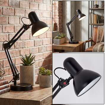 Nurmasuando Lampada da scrivania, Lampada da tavolo LED Nero, 1-Luce