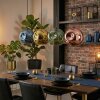 Ripoll Lampadario a sospensione, Lampada a sfera, Lampada a sospensione Blu, Oro, Verde, Ramato, 4-Luci