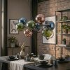 Gastor Lampadario a sospensione, Lampada a sfera, Lampada a sospensione Blu, Verde, Ramato, 8-Luci