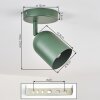 Horen Plafoniera, Faretto da soffitto Verde, 1-Luce