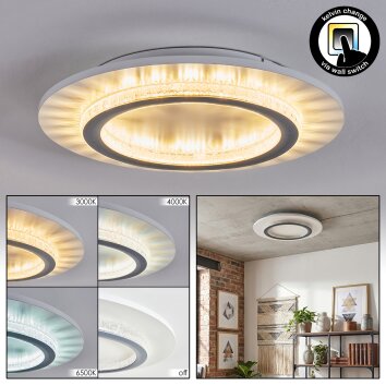 Lidor Plafoniera LED Grigio, Bianco, 1-Luce