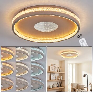 Halin Plafoniera LED Sabbia, Trasparente, chiaro, 1-Luce, Telecomando