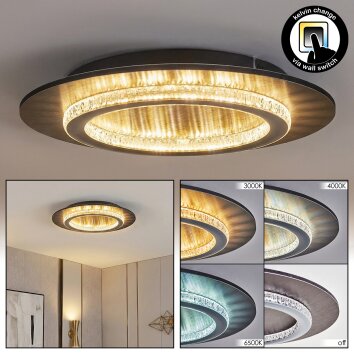 Lidor Plafoniera LED Antracite, Grigio, 1-Luce